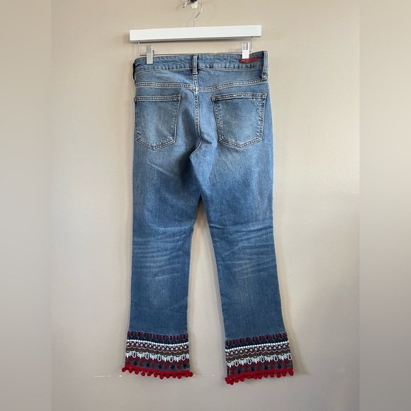 Pilcro and the Letterpress Blue Cropped Jeans with Red Trim - Picture 4 of 10